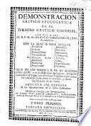 Demonstración crítico-apologética de el Theatro crítico universal