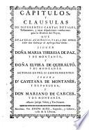 Demonstracion legal del claro é indubitado derecho que assiste a Da. Maria Theresa de Páz, Montanér y Çacosta, consorte de don Diego de Páz, en el pleyto que sigue con Da. Cayetana de Montanér y Paguera, viuda, Dn. Mariano de Carcer y de Montanér y Da. Elvira de Queraltó y Montanér, consorte de don Juan Bautista de Queraltó, en la Real Audiencia y Sala del noble señor don Balthasar de Aperregui, Real ohidor