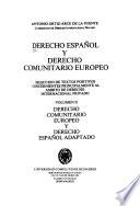 Derecho español y derecho comunitario europeo: Derecho comunitario europeo y derecho español adaptado