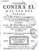 Desengaño contra el mal uso del tabaco