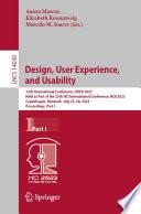 Design, User Experience, and Usability