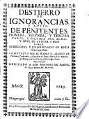 Destierro de ignoracias y aviso de penitentes