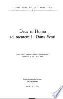 Deus Et Homo Ad Mente I. Duns Scoti