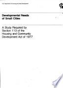 Developmental Needs of Small Cities