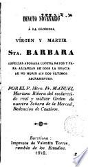 Devoto novenario á la gloriosa Vírgen y Martir Sta. Bárbara