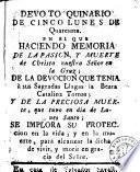 Devoto quinario de cinco lunes de quaresma