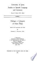 Diálogos o coloquios of Pedro Mejía