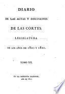 Diario de las actas y discusiones de las cortes