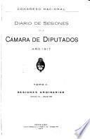 Diario de sesiones de la Cámara de Diputados