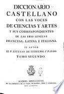 Diccionario castellano con las voces de ciencias y artes y sus correspondientes en las tres lenguas francesa, latina é italiana: su autor el p. Esteban de Terreros y Pando. Tomo primero [-tercero]