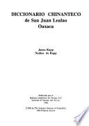 Diccionario chinanteco de San Juan Lealao, Oaxaca