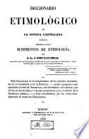 Diccionario etimológico de la lengua castellana