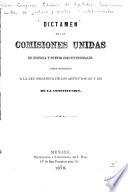 Dictamen de las Comisiones unidas de justicia y puntos constitucionales sobre reformas a la ley orgánica de los artículos 101 y 102 de la Constitucion
