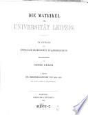 Die Matrikel der Universität Leipzig
