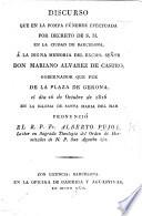 Discurso [on Eccl. xlvi. 4] ... en la pompa fúnebre ... á la ... memoria del Excmo. Señor Don M. Alvarez de Castro ... el dia 26 de Octubre de 1816, etc