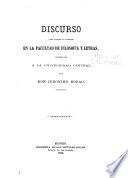 Discurso para aspirar al doctorado en la Facultad de Filosofía y Letras