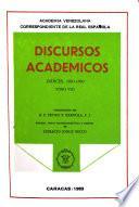 Discursos académicos: Indices, 1883-1983