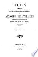 Discursos de Apertura en las Sesiones del Congreso, y Memorias Ministeriales