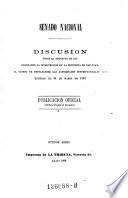 Discusión sobre el proyecto de ley ordenando la intervención en la Provincia de San Juan