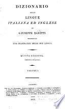 Dizionario delle lingue italiana ed inglese: Italiano ed inglese