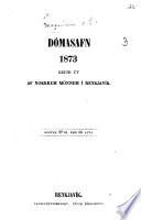 Dómasafn 1873 gefið út af nokkrum mönnum í Reykjavík [G. Magnússon and others].