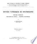 Données numériques de spectroscopie