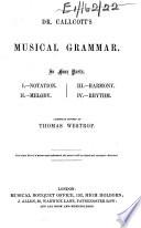Dr. Callcott's musical grammar ... Revised by Thomas Westrop