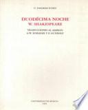 Duodécima noche de W. Shakespeare, traducciones al alemán por A. W. Schlegel y F. Gundolf