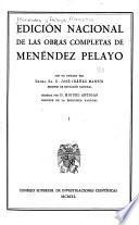 Edición nacional de las Obras completas. Con un prólogo del Excmo. Sr. D. José Ibáñez Martín: Historia de las ideas estéticas en España