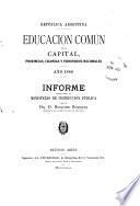 Educación común en la capital, provincias y territorios nacionales