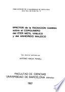 Efectos de la radiación gamma sobre el copolímero del éter metil vinílico y del anhídrido maleico