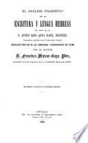 El análisis filosófico de la escritura y lengua hebreas