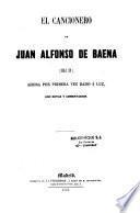 El cancionero de Juan Alfonso de Baena