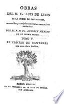 El Cantar De Cantares con otras obras ineditas