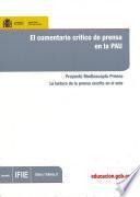 El comentario crítico de prensa en la PAU. Proyecto Mediascopio Prensa. La lectura de la prensa escrita en el aula