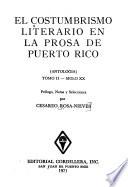 El Costumbrismo literario en la prosa de Puerto Rico: Siglo XX