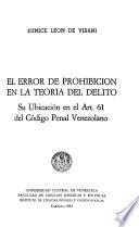 El error de prohibición en la teoría del delito