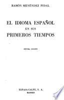 El idioma español en sus primeros tiempos