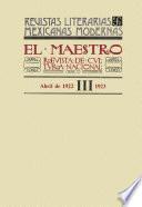 El Maestro. Revista de cultura nacional III, abril de 1922-1923