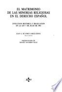 El matrimonio de las minorias religiosas en el derecho espanol