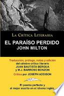 El Paraiso Perdido de John Milton, Coleccion La Critica Literaria Por El Celebre Critico Literario Juan Bautista Bergua, Ediciones Ibericas