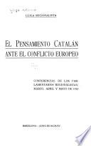 El pensamiento catalán ante el conflicto europeo