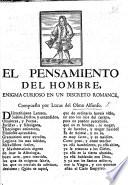 El Pensamiento del Hombre. Enigma curioso en un discreto romance