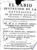 El sabio instruído de la naturaleza