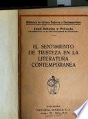 El sentimiento de tristeza en la literatura contemporánea