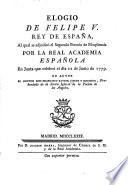 Elogio de Felipe V, rey de España