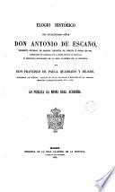 Elogio histórico del Excmo. Sr. D. Antonio de Escaño