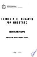 Encuesta de hogares por muestreo, resumen nacional