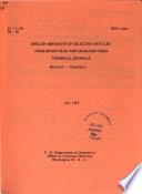 English Abstracts of Selected Articles from Soviet Bloc and Mainland China Technical Journals