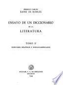 Ensayo de un diccionario de la literatura: Escritores españoles e hispanoamericanos